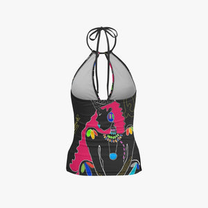 1033. Halter Top Two-Piece Tankini Swimsuit