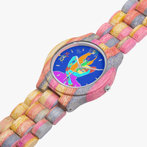 883. Camouflage Wooden Watch - Grey&Pink