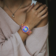 883. Camouflage Wooden Watch - Grey&Pink