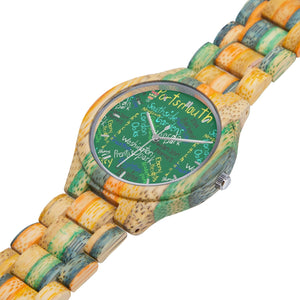 884. Camouflage Wooden Watch - Green&Blue