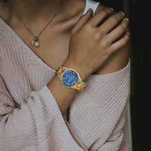 884. Camouflage Wooden Watch - Green&Blue