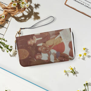 982. PU Leather Strap Zipper Wallet