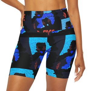 High Waisted Yoga Shorts (AOP)