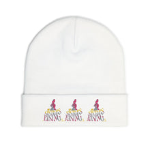 Embroidered Pink Flamingo Row Knit Beanie