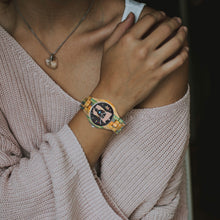 884. Camouflage Wooden Watch - Green&Blue