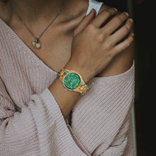 884. Camouflage Wooden Watch - Green&Blue