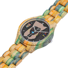884. Camouflage Wooden Watch - Green&Blue