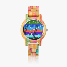 882.Camouflage Wooden Watch - Green&Pink