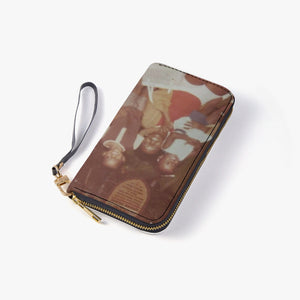 982. PU Leather Strap Zipper Wallet