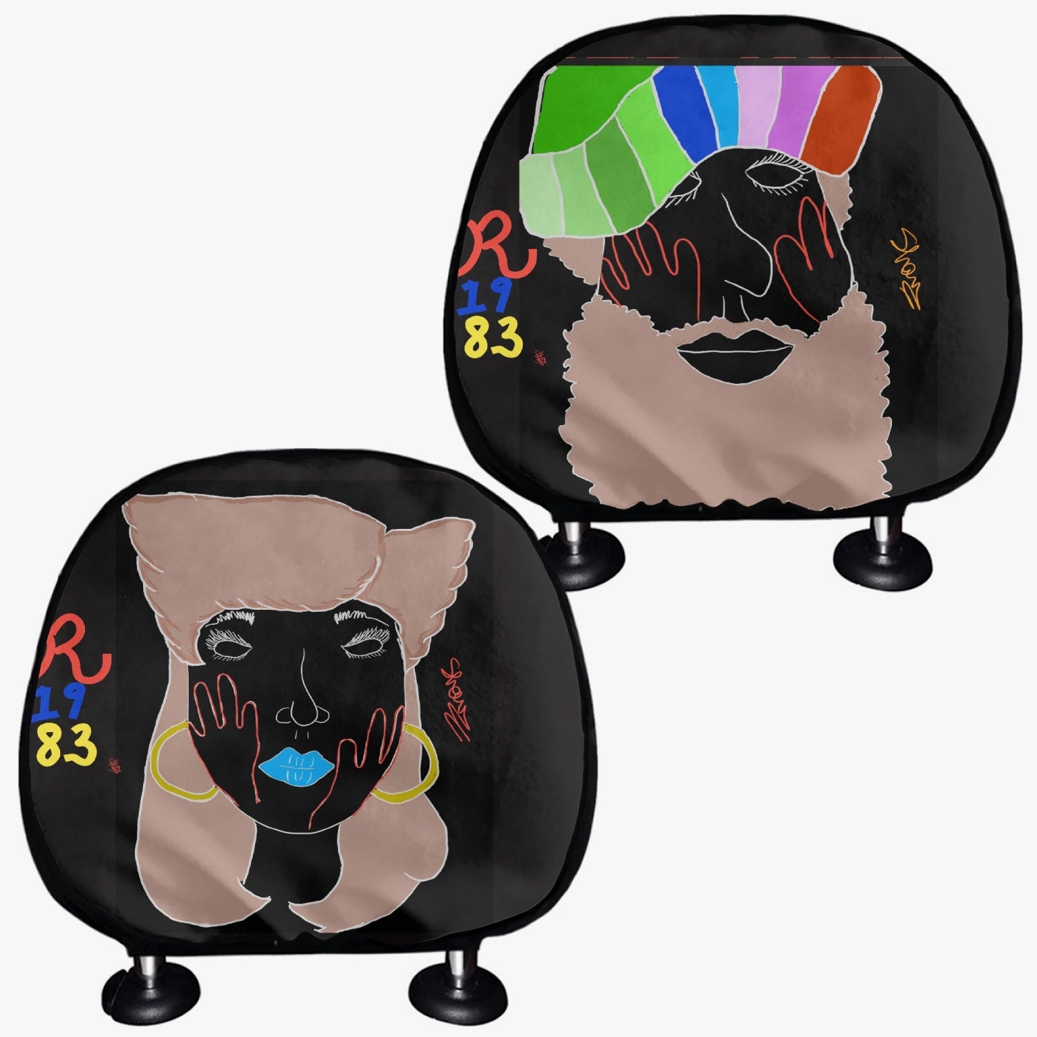 692. Car Headrest Covers - 2Pcs
