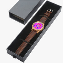 205. Italian Olive Lumber Wooden Watch - Leather Strap