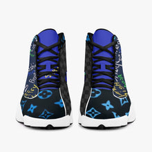 244. High-Top Leather Basketball Sneakers - Black