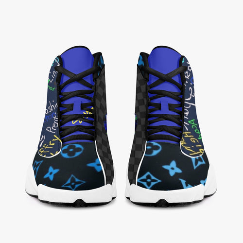 244. High-Top Leather Basketball Sneakers - Black