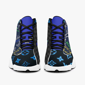 244. High-Top Leather Basketball Sneakers - Black