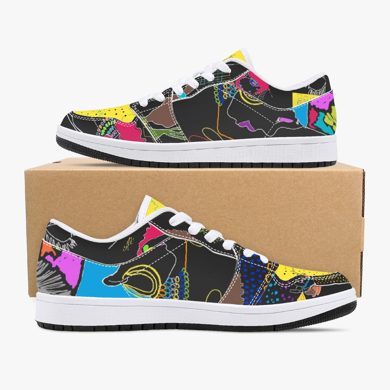 174. Low-Top Leather Sneakers - White/Black