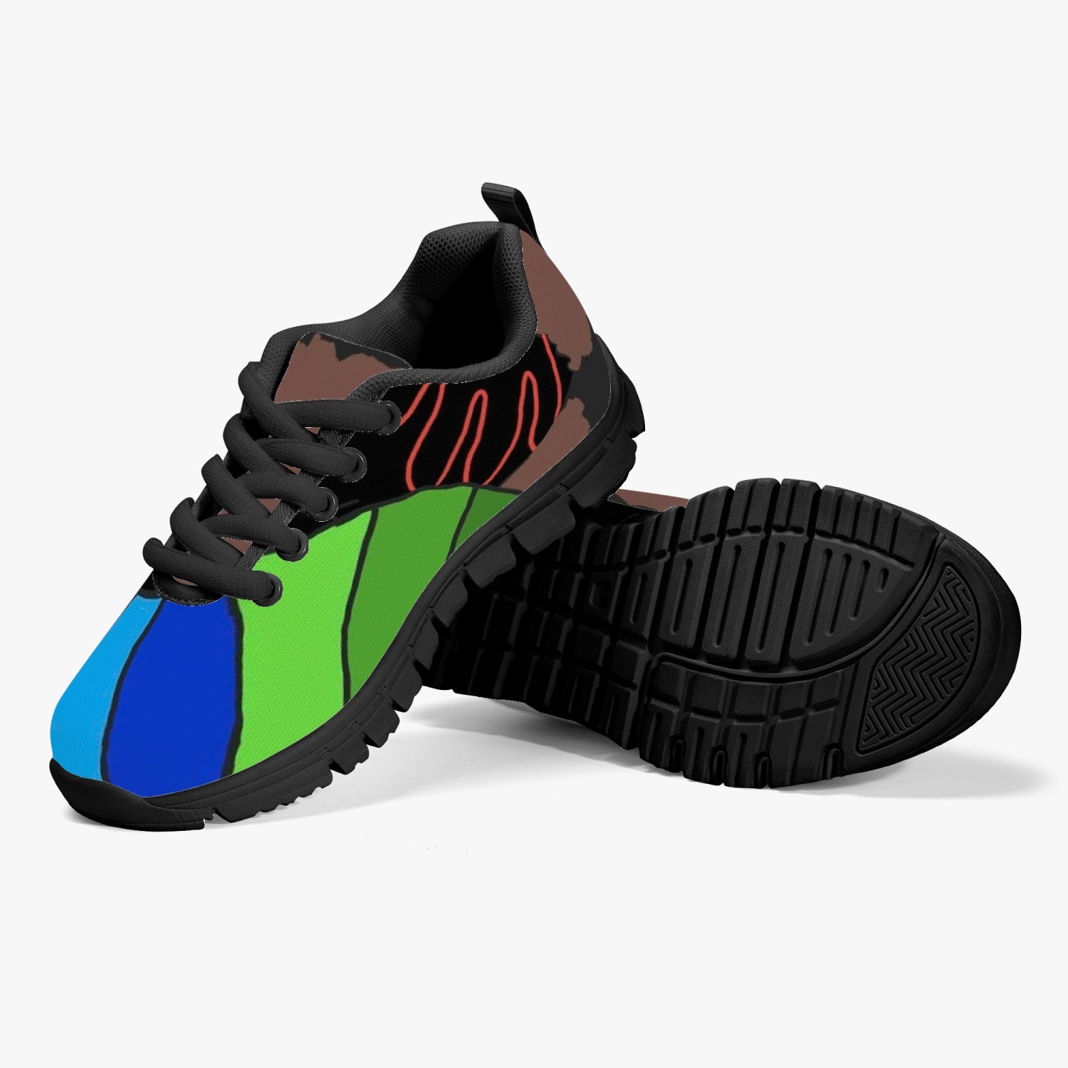 217. Kids' Lightweight Mesh Sneakers - Black