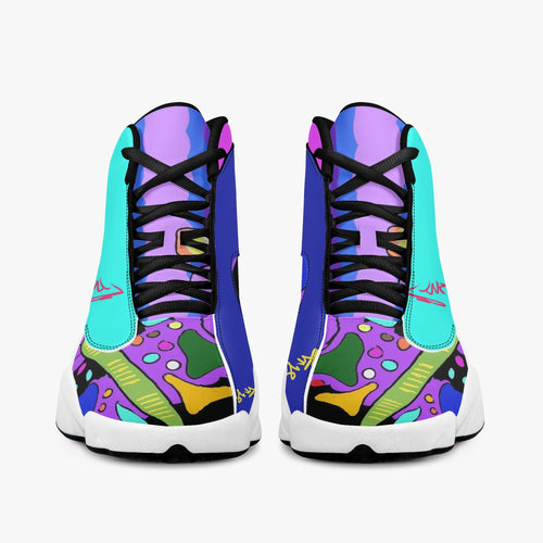 244. High-Top Leather Basketball Sneakers - Black