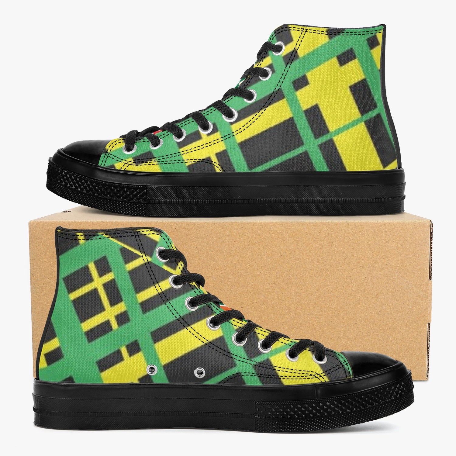 286. New High-Top Canvas Shoes - Black