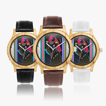 205. Italian Olive Lumber Wooden Watch - Leather Strap