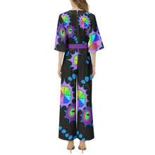 Dolman Sleeve Belted Wide Leg Jumpsuit