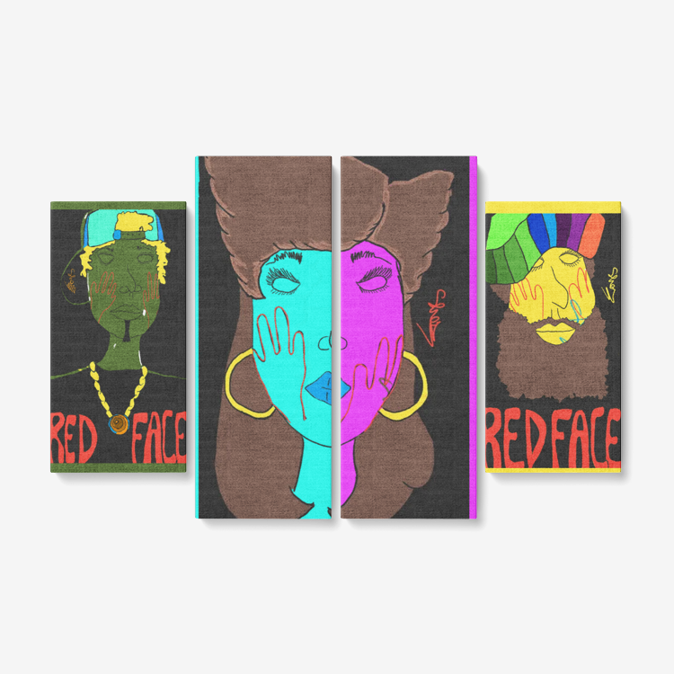 4 Piece Canvas Wall Art for Living Room - Framed Ready to Hang 4x12