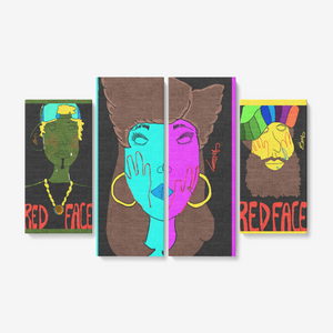 4 Piece Canvas Wall Art for Living Room - Framed Ready to Hang 4x12"x32