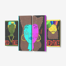 4 Piece Canvas Wall Art for Living Room - Framed Ready to Hang 4x12"x32