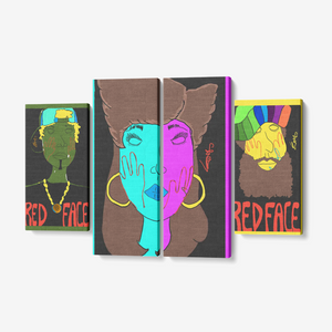4 Piece Canvas Wall Art for Living Room - Framed Ready to Hang 4x12"x32