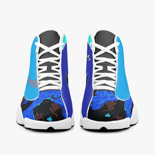 243. High-Top Leather Basketball Sneakers - White