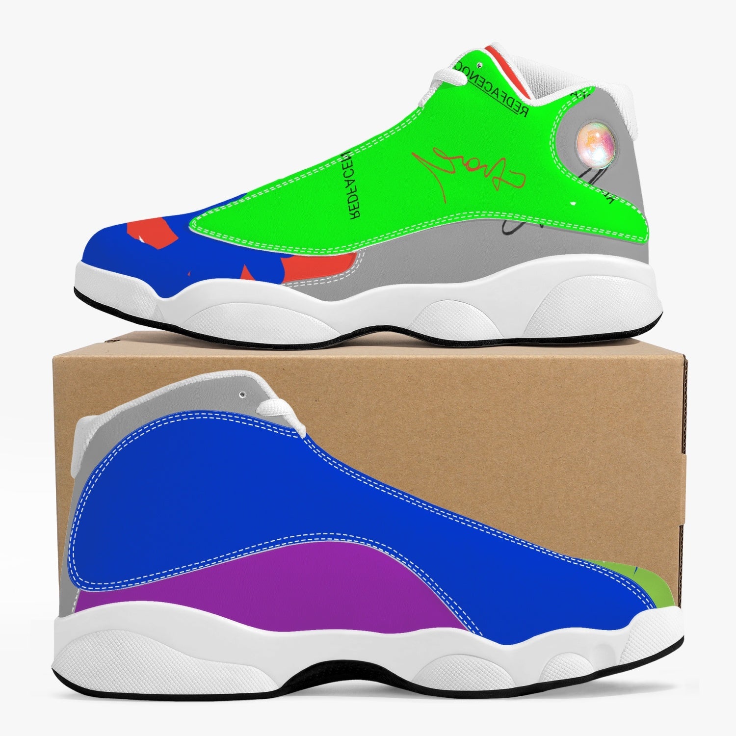 243. High-Top Leather Basketball Sneakers - White