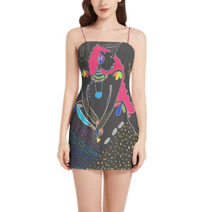 Sleeveless Square Neckline Spaghetti Strap Mini Dress