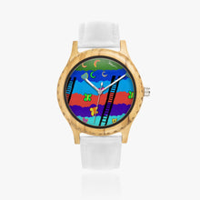 205. Italian Olive Lumber Wooden Watch - Leather Strap