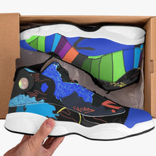 244. High-Top Leather Basketball Sneakers - Black