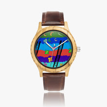 205. Italian Olive Lumber Wooden Watch - Leather Strap
