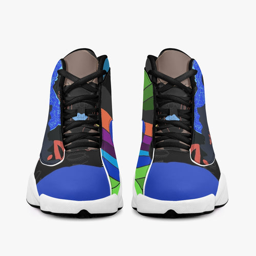 244. High-Top Leather Basketball Sneakers - Black