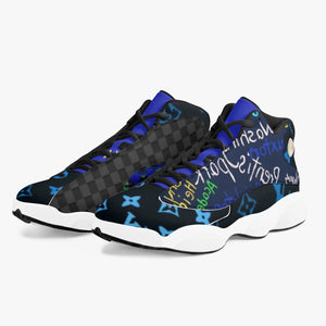 244. High-Top Leather Basketball Sneakers - Black