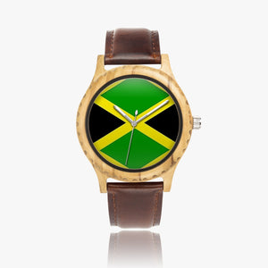 205. Italian Olive Lumber Wooden Watch - Leather Strap