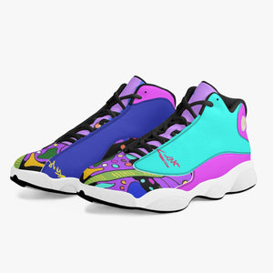 244. High-Top Leather Basketball Sneakers - Black