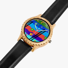 205. Italian Olive Lumber Wooden Watch - Leather Strap