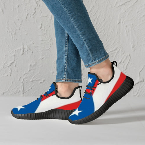 181. Mesh Knit Sneakers - White/Black