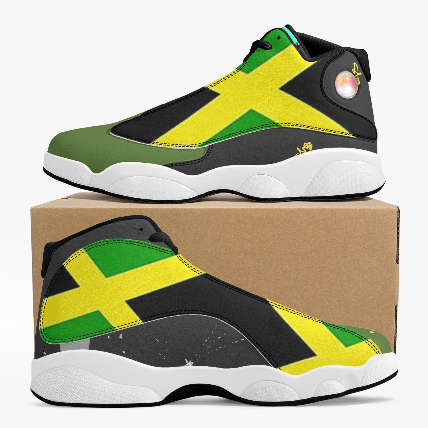 244. High-Top Leather Basketball Sneakers - Black