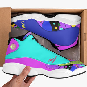 244. High-Top Leather Basketball Sneakers - Black