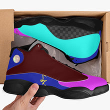 326. Black Sole High-Top Leather Basketball Sneakers