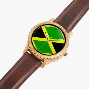 205. Italian Olive Lumber Wooden Watch - Leather Strap