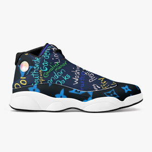 244. High-Top Leather Basketball Sneakers - Black