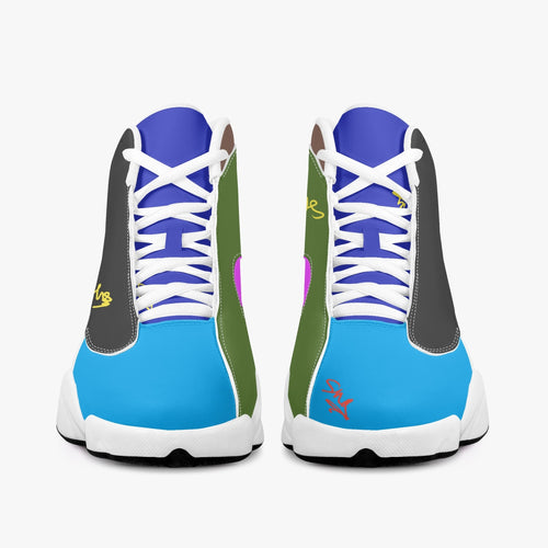 243. High-Top Leather Basketball Sneakers - White