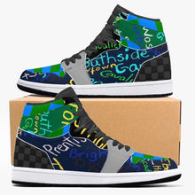 352. New Black High-Top Leather Sneakers