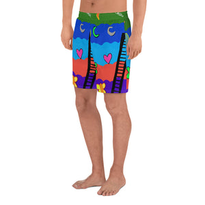 All-Over Print Men's Athletic Long Shorts