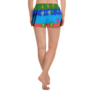 All-Over Print Women's Athletic Short Shorts