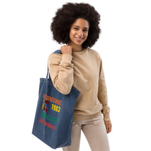 Organic denim tote bag